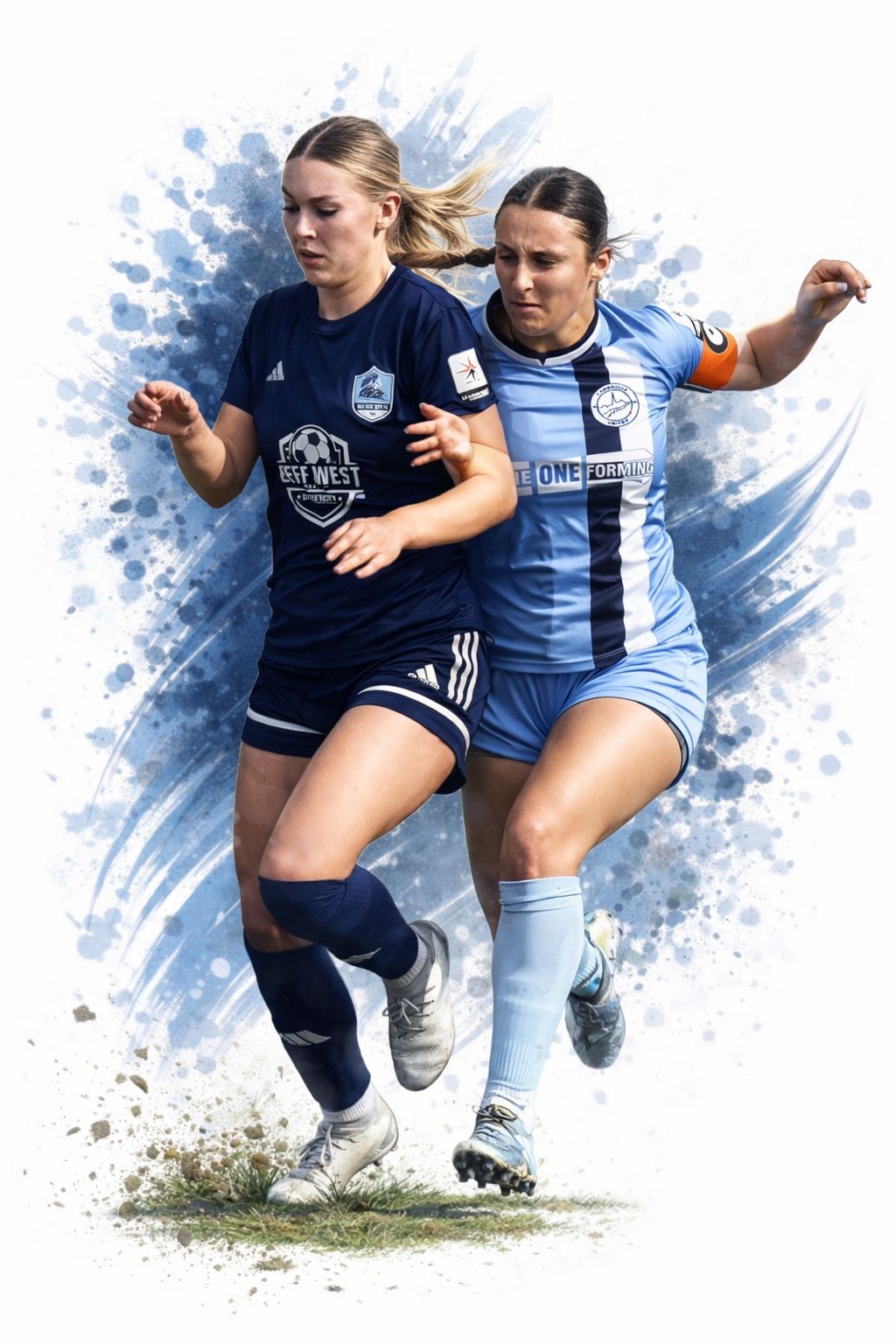 Women's players celebrating